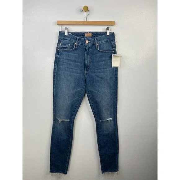 Mother High Waisted Looker Ankle Fray Denim Jean Nature Tune Up Size: 26 NWT - Picture 2 of 8
